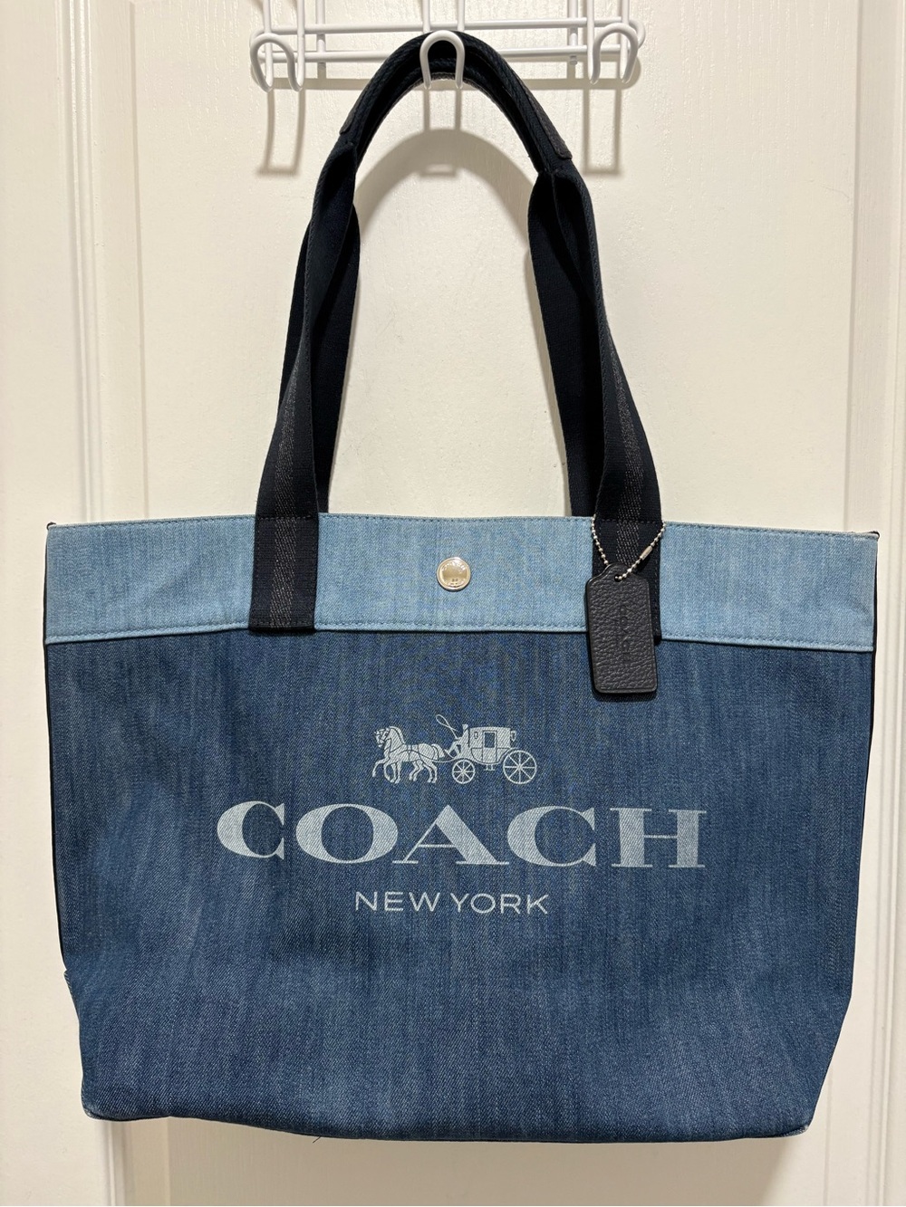COACH Denim Tote Bag Horse and Carriage D2022 91131